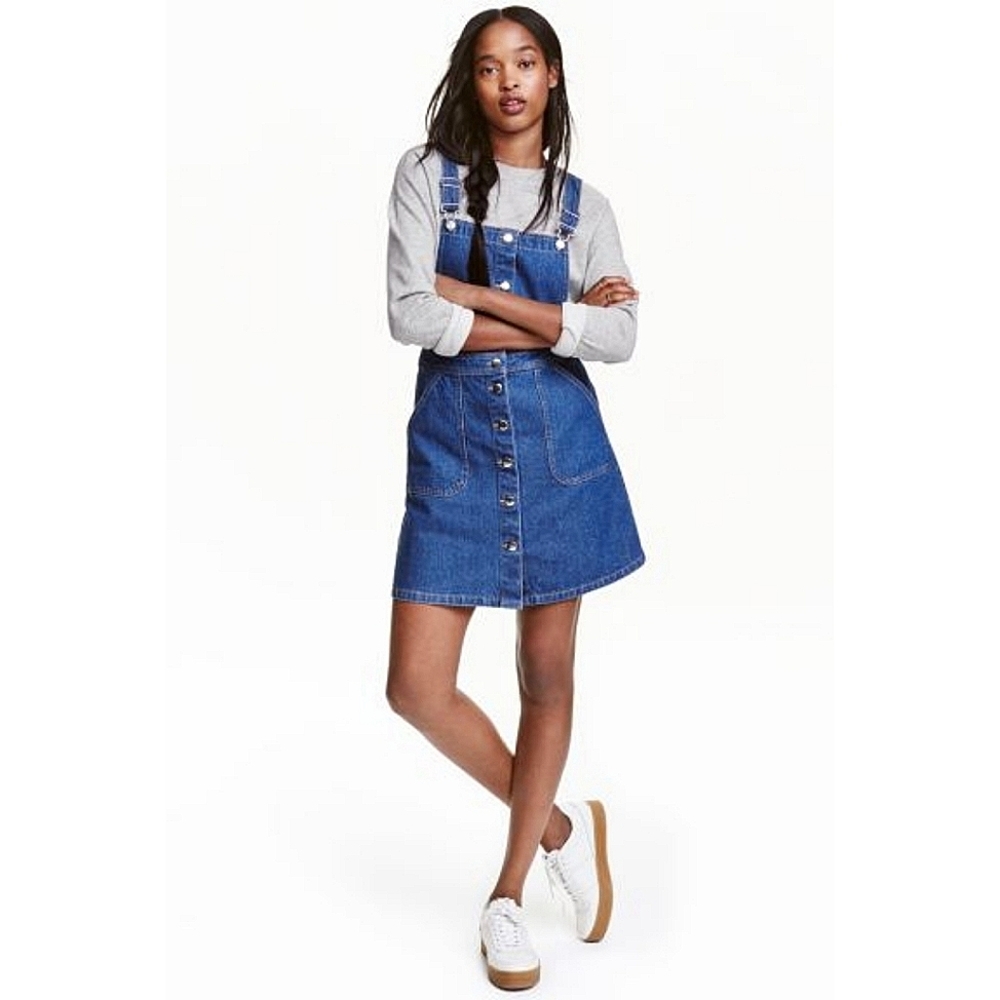 Divided Blue Denim Overall Dress